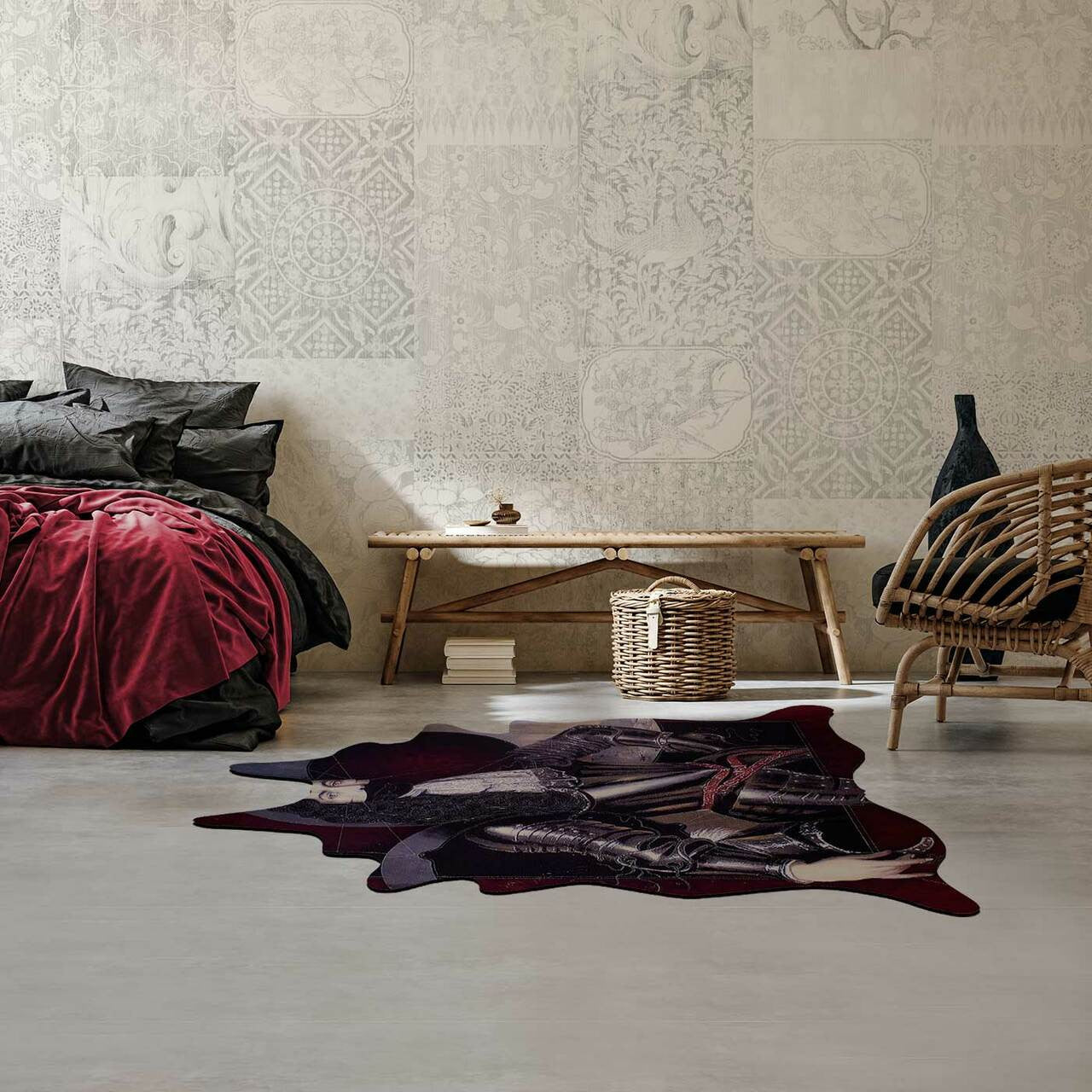 Mineheart King Knight Vintage Teppich 160x150 Dunkel