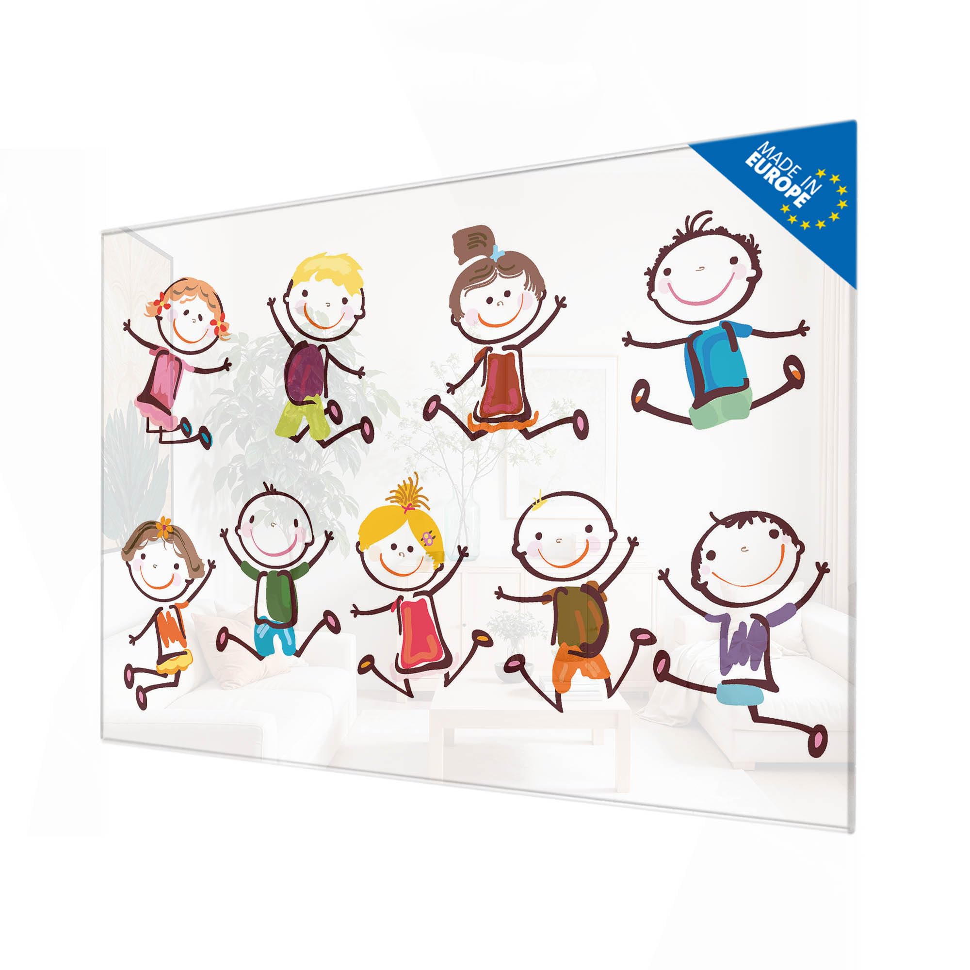 Banjado Magnettafel Happy Kids Glasboard 120x80 cm Kinder