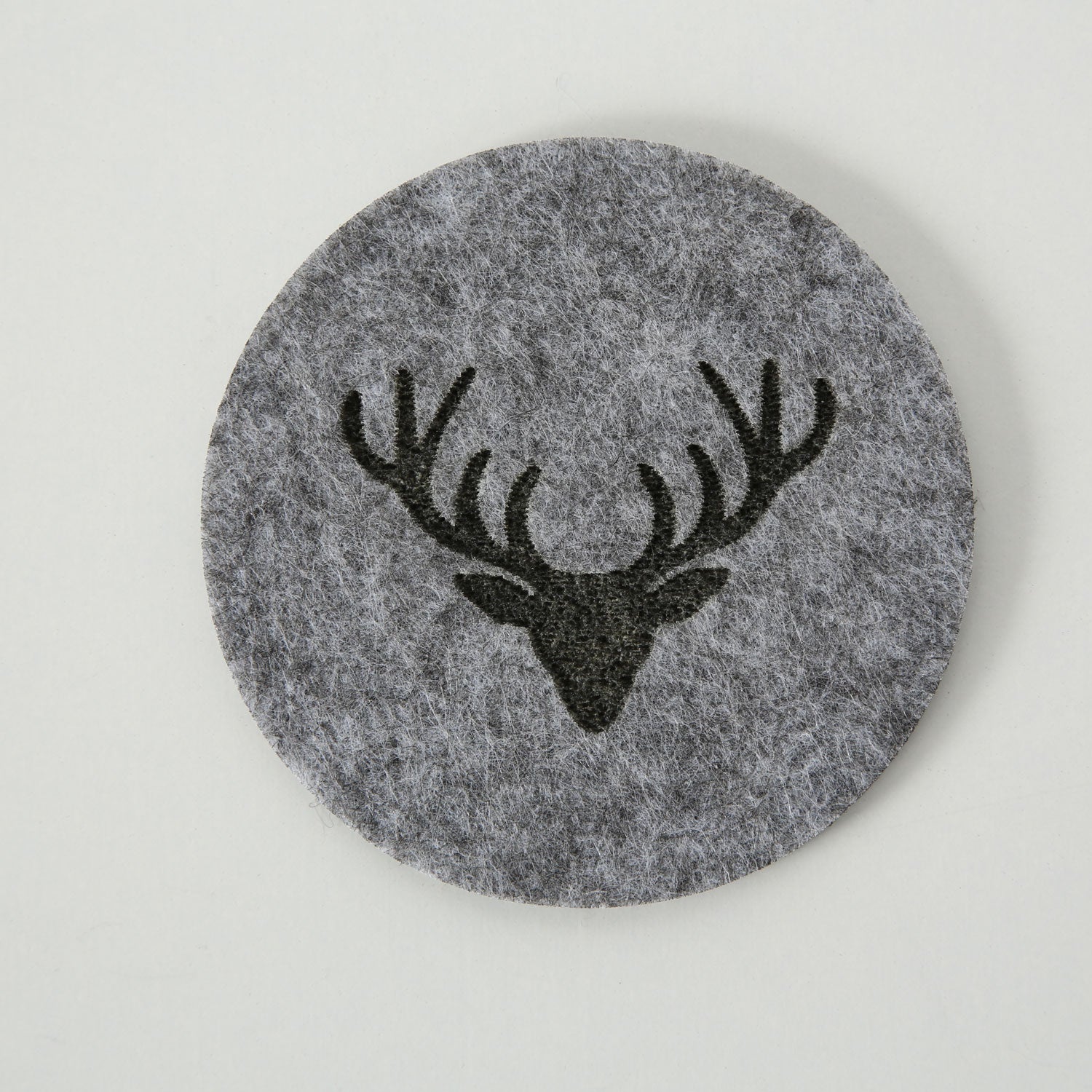 LS-LebenStil Küche Glasuntersetzer Filz Hirsch Grau 6x 10cm Rund