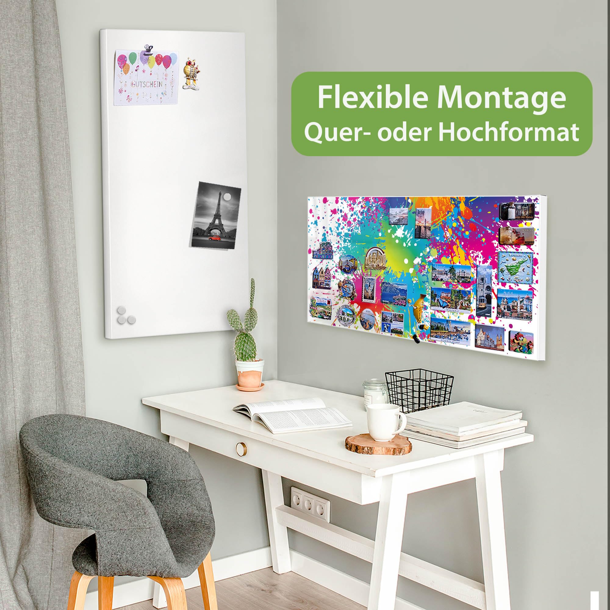 Banjado Magnettafel Farbspritzer Magnettafel 78x37 cm