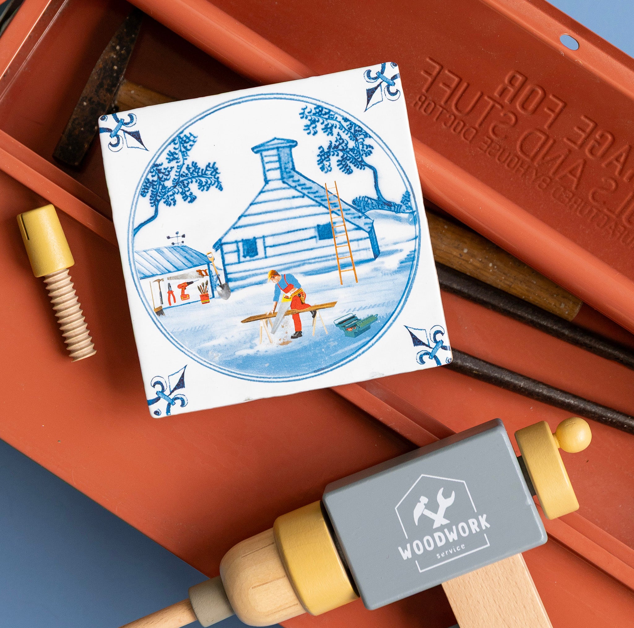 Storytiles Delft Blue Handyman Fliese S 10x10 cm Heimwerker