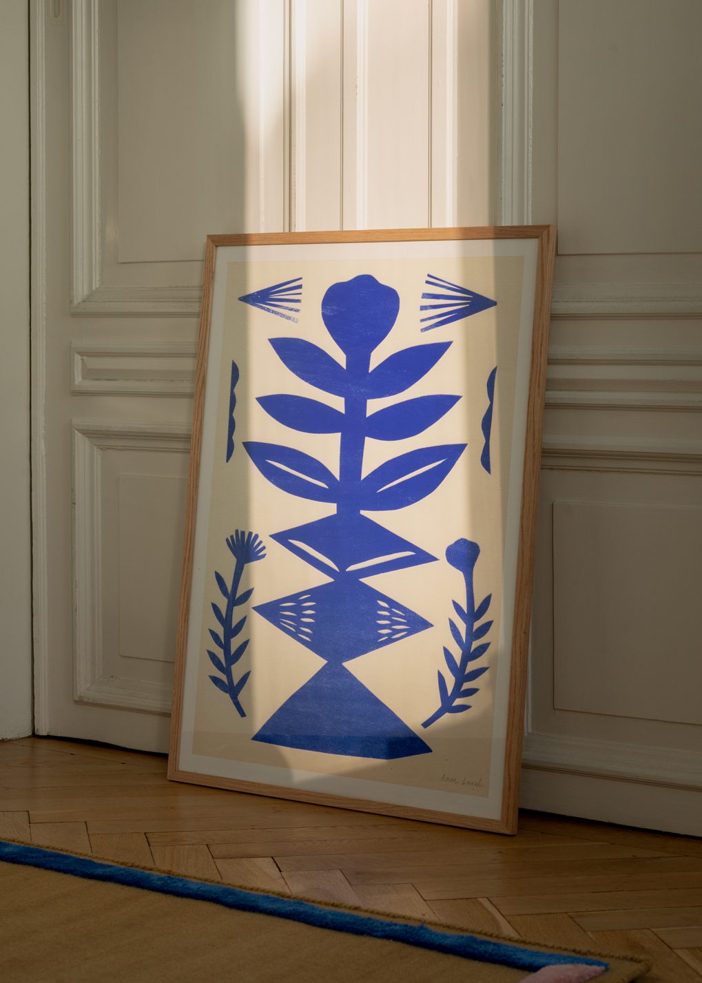 The Poster Club Blue Paper Cut Poster A4 blau geometrisch