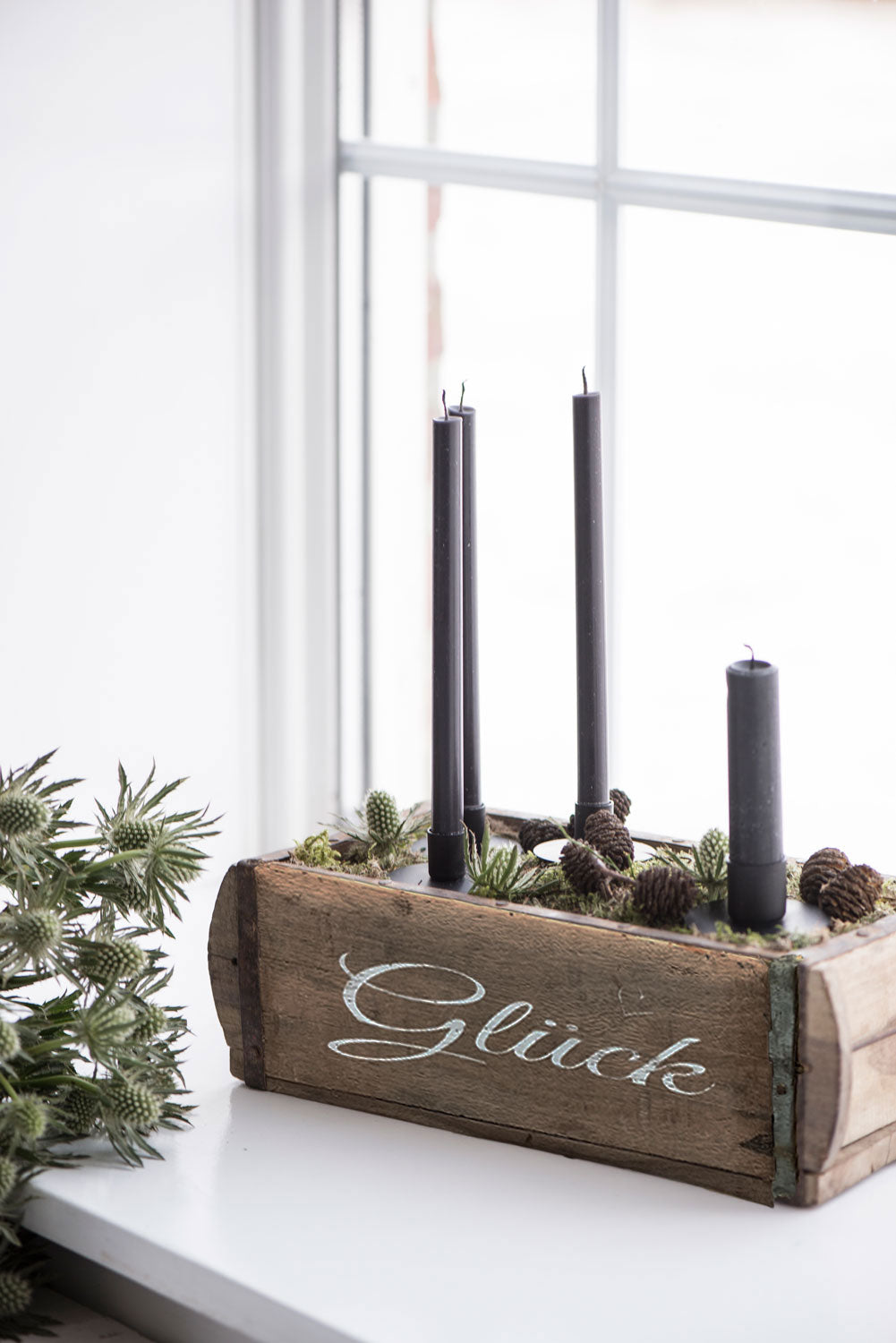 LS-LebenStil Holz Ziegelform Unika Herz Braun 31x15cm