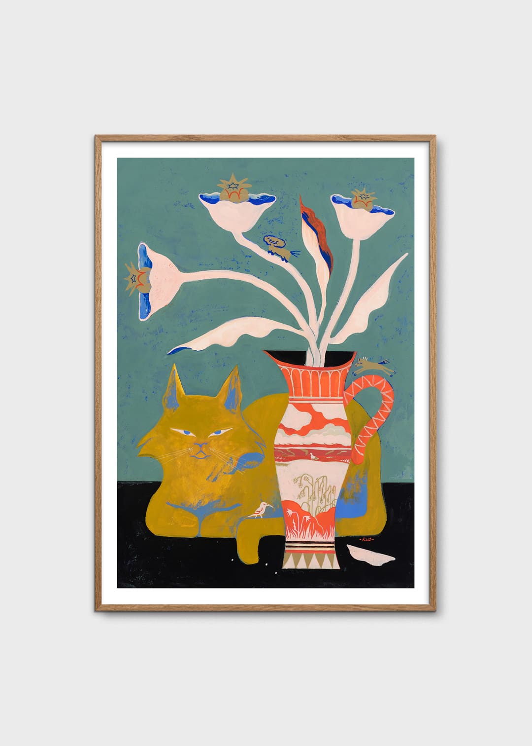 The Poster Club Art Prints Cat and Jug Poster 30x40 Katze