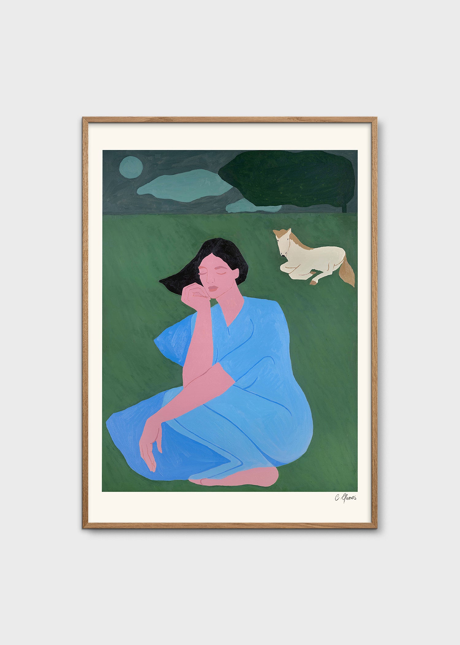 The Poster Club Art Prints Midnight Walk Poster 30x40 blau