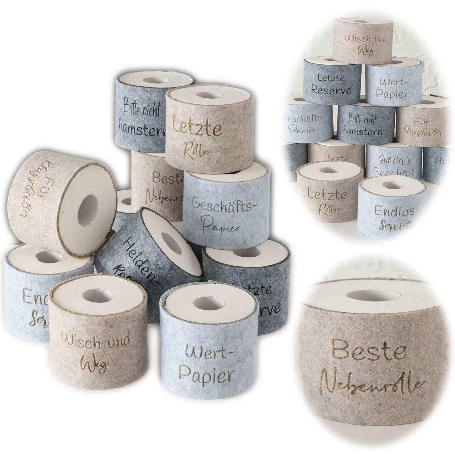 LS-LebenStil Beste Nebenrolle Banderole Filz beige Klohut