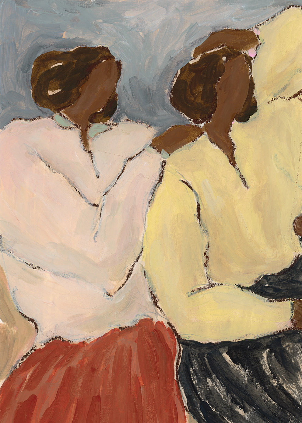 The Poster Club Side by Side Leinwandbild 50x70 cm gelb