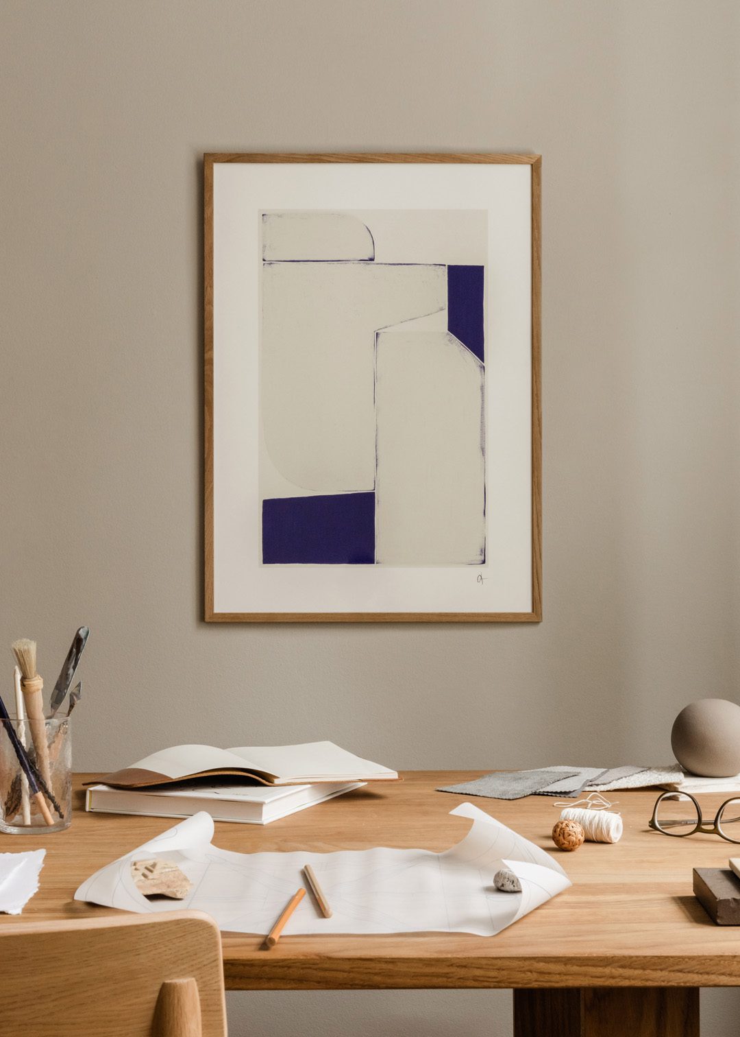 The Poster Club 7PM Poster 30x40 cm Blau Abstrakt