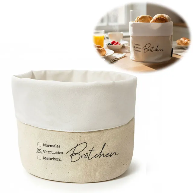 LS-LebenStil Design Brotkorb Stoff 20x16cm Verrücktes Brötchen