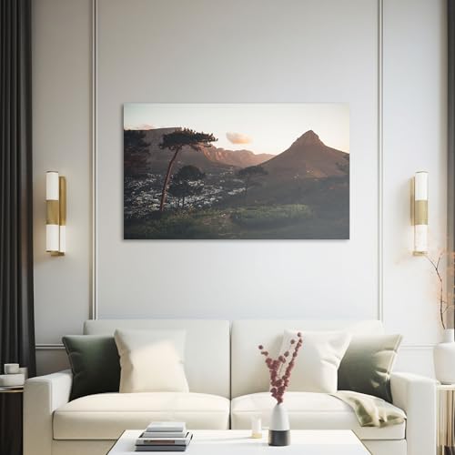 Hustling Sharks Wandbilder Berglandschaft Abendlicht Leinwand 30x40