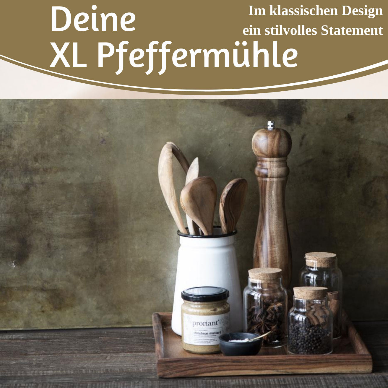 LS-LebenStil Design XL Salzmühle Pfeffermühle Akazie 32cm