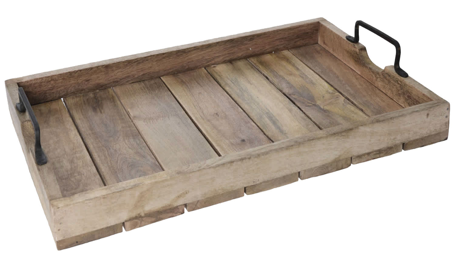 LS-LebenStil Dehli XXL Serviertablett Mango 56x39cm Braun