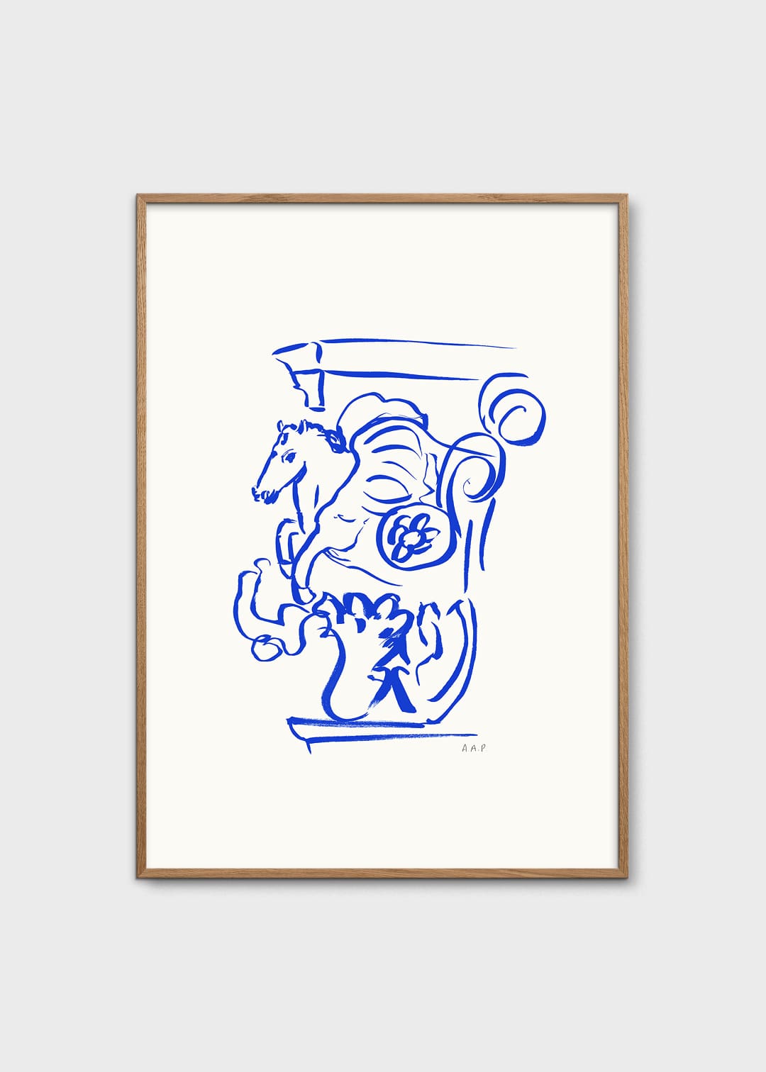 The Poster Club Pegasus Poster 30x40 cm Line Art blau