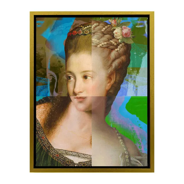 Mineheart Wall Art Lady Puzzled Kunstdruck Grün 40x50 cm