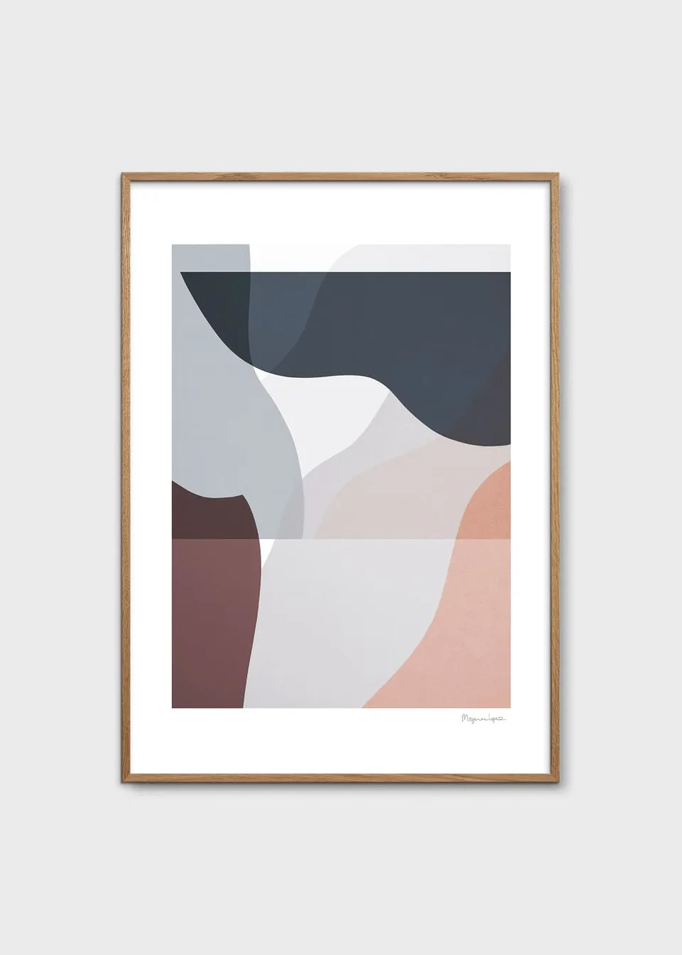 The Poster Club Soft Lines 02 Poster 30x40 cm Blau Rosa