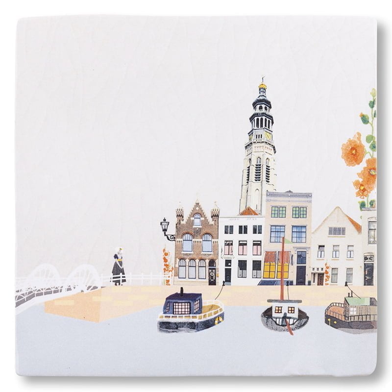 Storytiles Delft Blue Moois uit Middelburg Wandfliese 10x10 cm Rosen