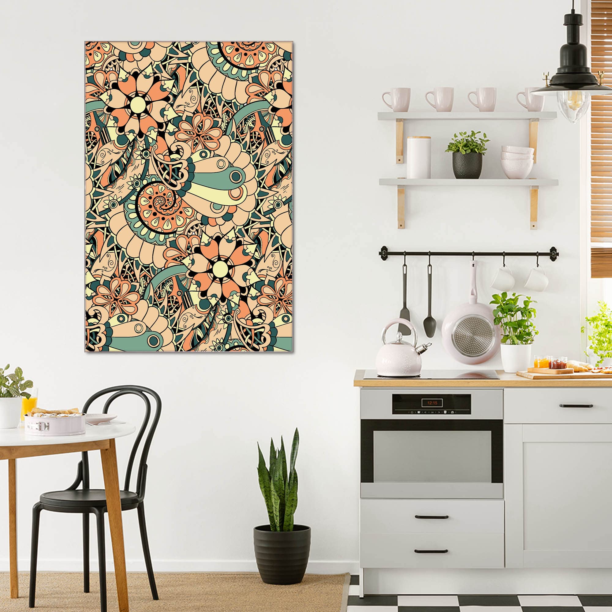Banjado Magnettafel Vintage Flower 3 Glasboard 40x60 Blumen