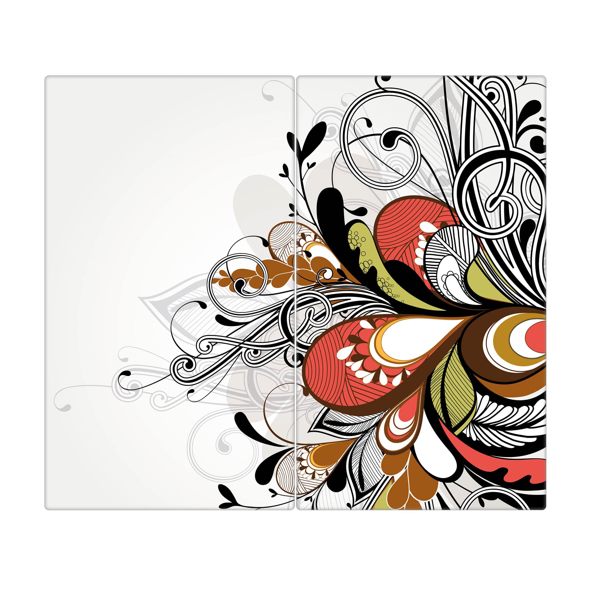 Banjado Herdabdeckplatten Ornament 2 Glas 60x52cm 2-teilig