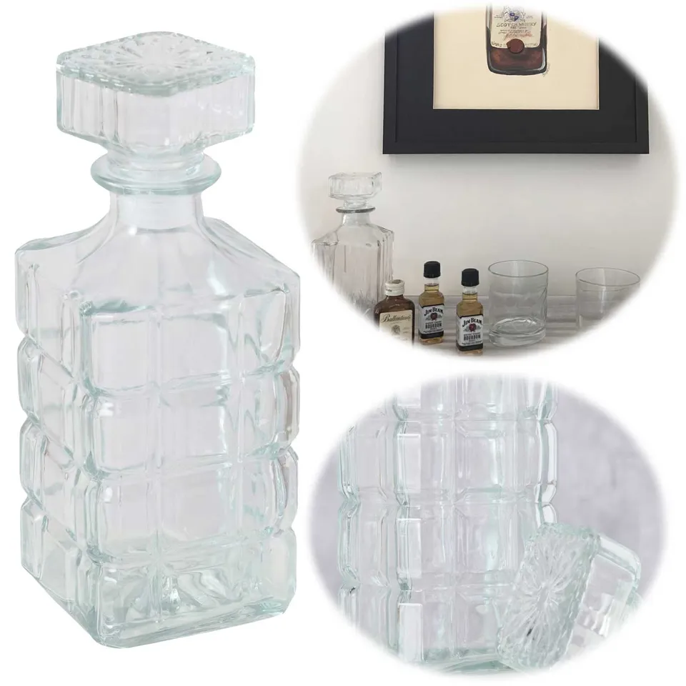 LS-LebenStil Glaskaraffe Kristall 900ml Whisky Dekanter