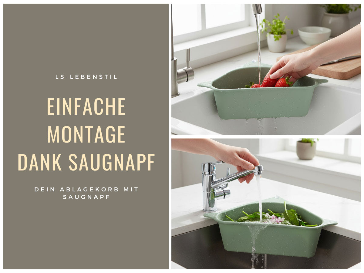 LS-LebenStil Spülbecken Organizer Dreieck Koralle 28cm