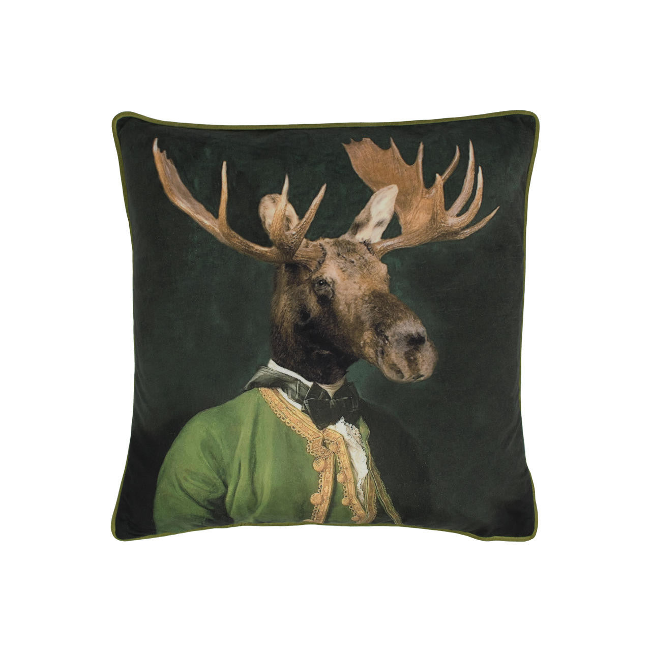 Mineheart Cushions Lord Montague Kissen 46x46 cm Elch Grün