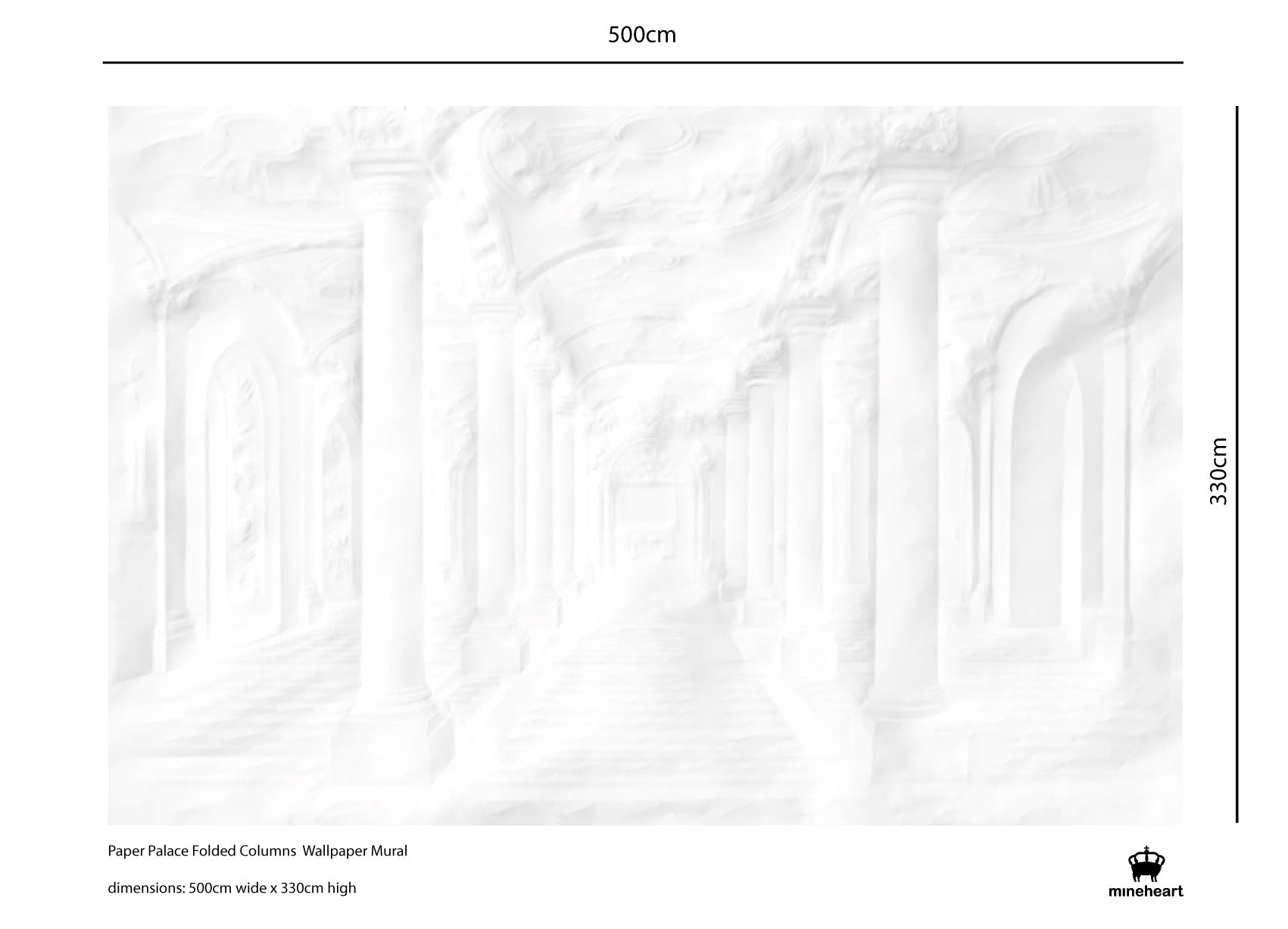 Mineheart Paper Palace Folded Columns Fototapete Weiß A3 Muster
