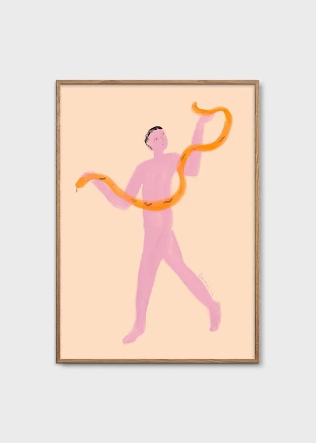The Poster Club Snake Charmer Poster A4 rosa