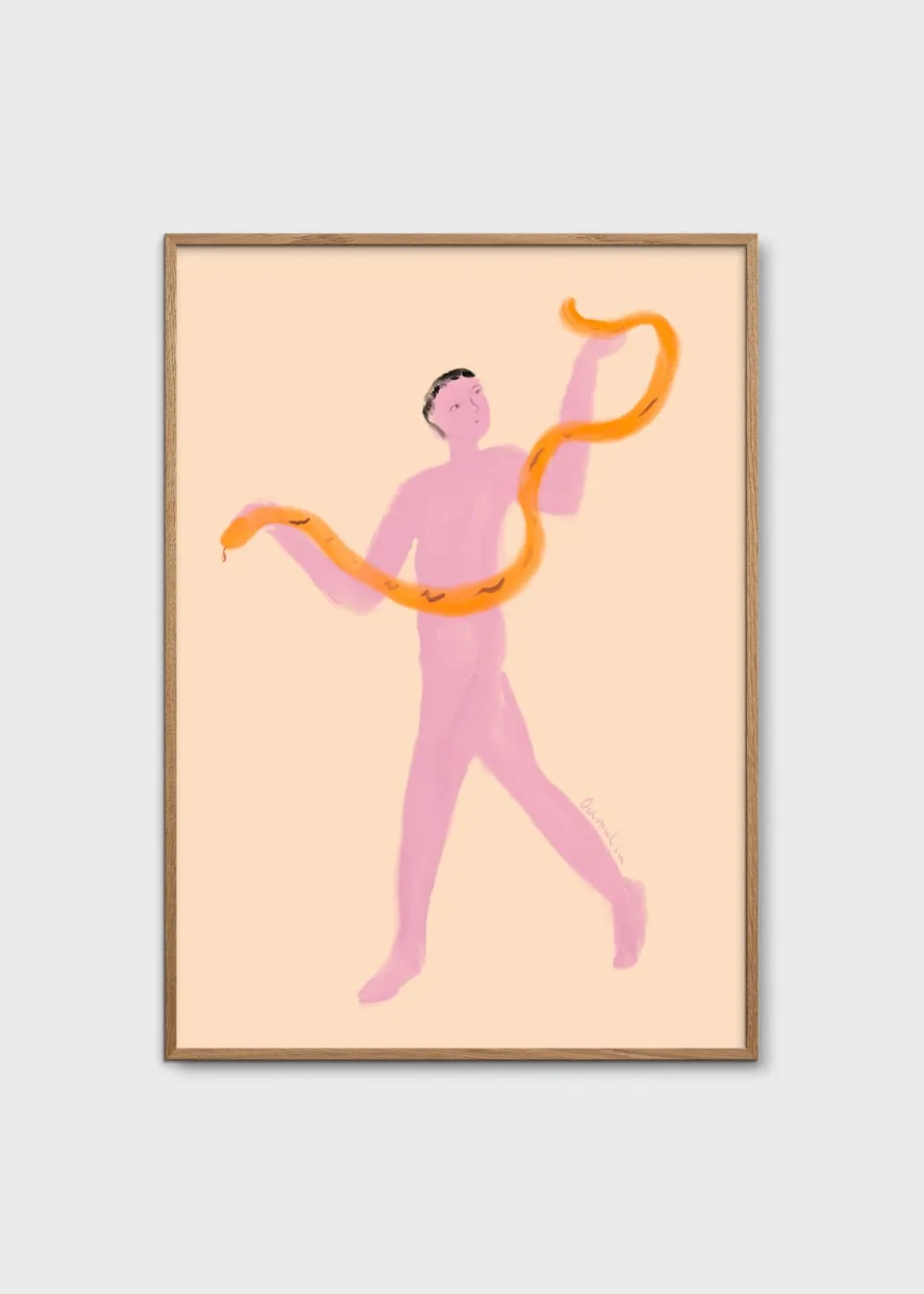 The Poster Club Snake Charmer Poster A4 rosa