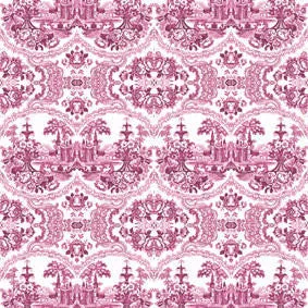 Mineheart Delft Baroque Tapete Rosa A3 Muster Porzellan