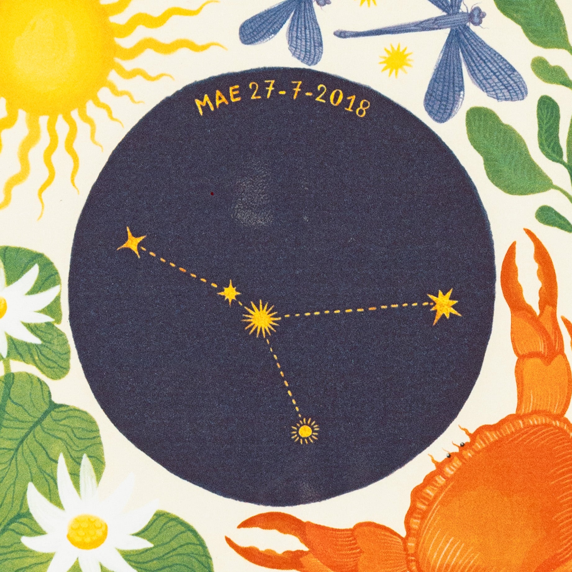 Storytiles Delft Blue Cancer Wandfliese S 10x10 cm Sternzeichen Krebs