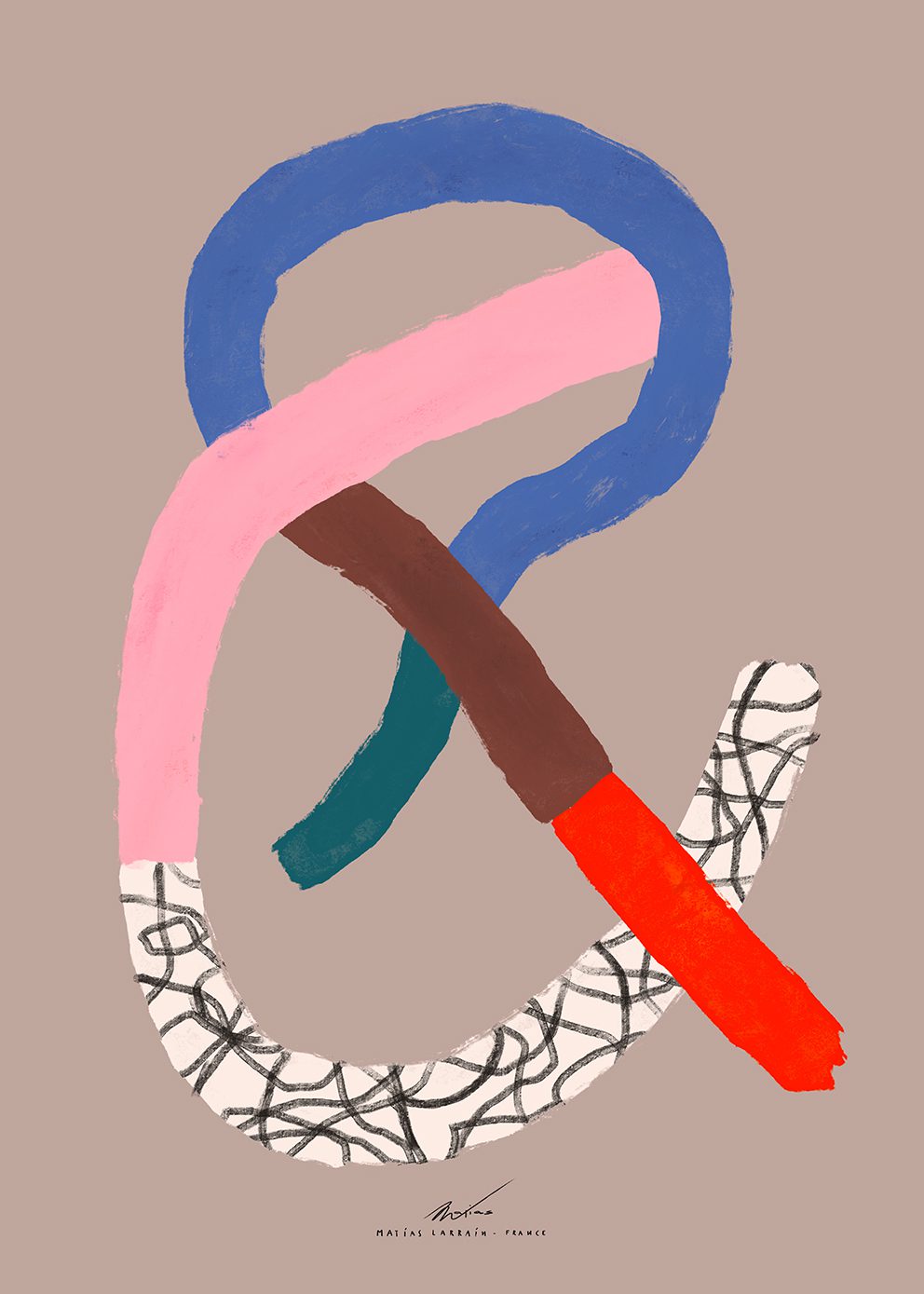 The Poster Club Abstract Typography Poster 30x40 cm beige