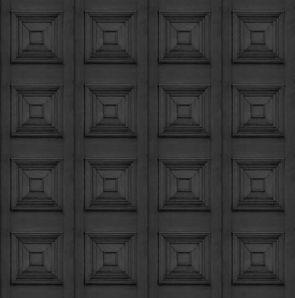 Mineheart Victorian Panelling Tapete Charcoal Paneeloptik Rolle