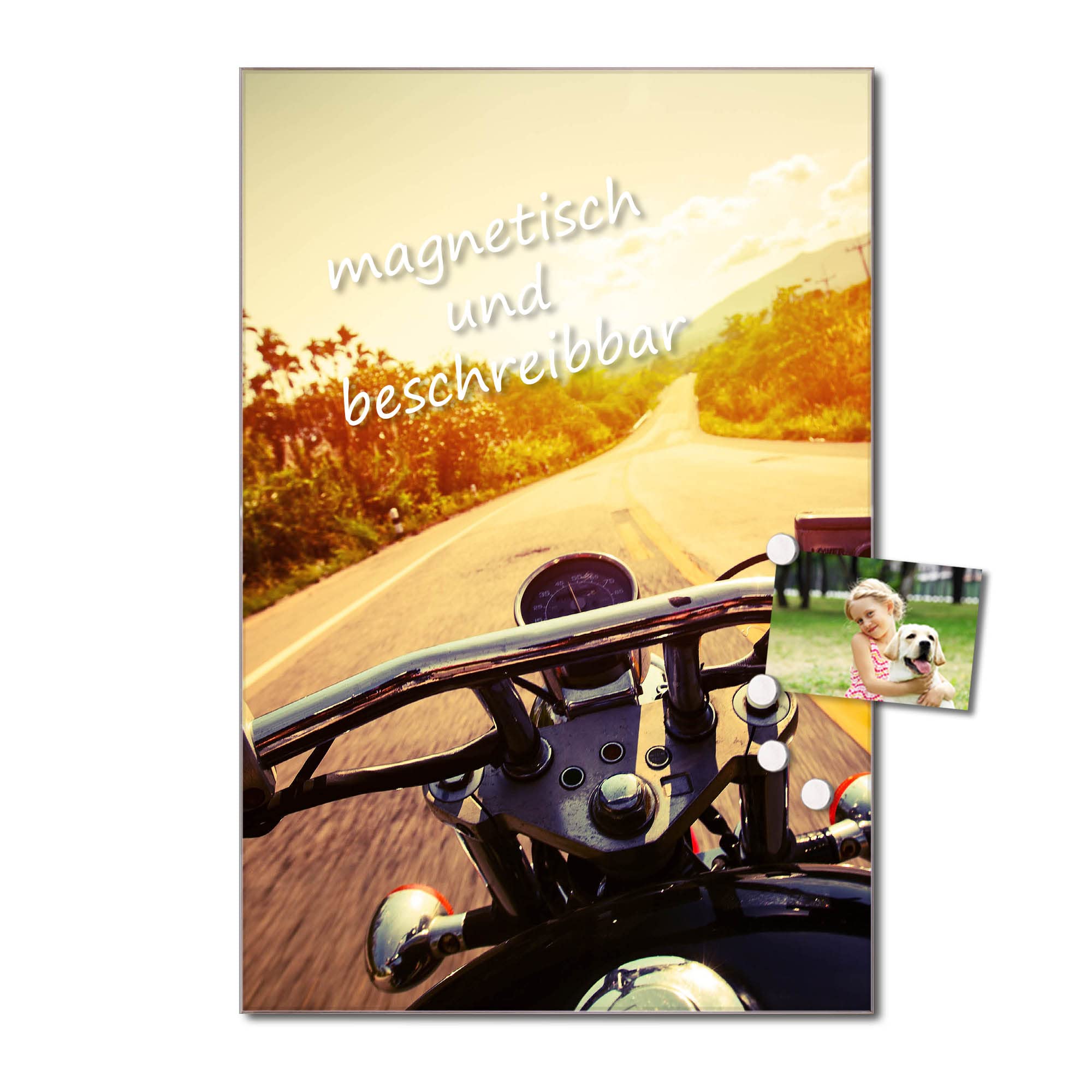 Banjado Magnettafel Glas 60x40cm Easy Rider Technik