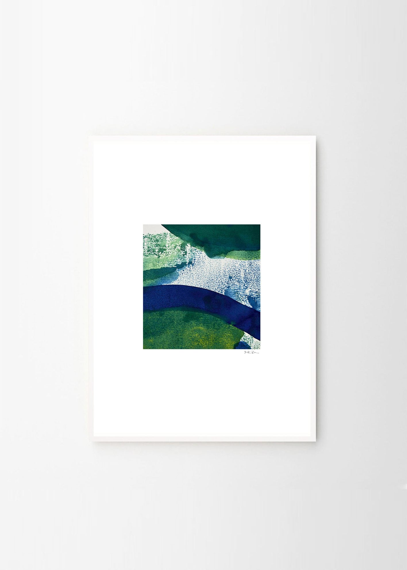 The Poster Club Green 01 Poster A4 grün-blau abstrakt