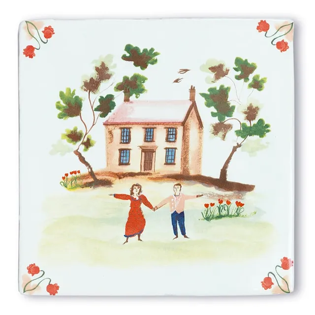 StoryTiles Delft Blue Ons sprookje Fliese 10x10 cm Spruch