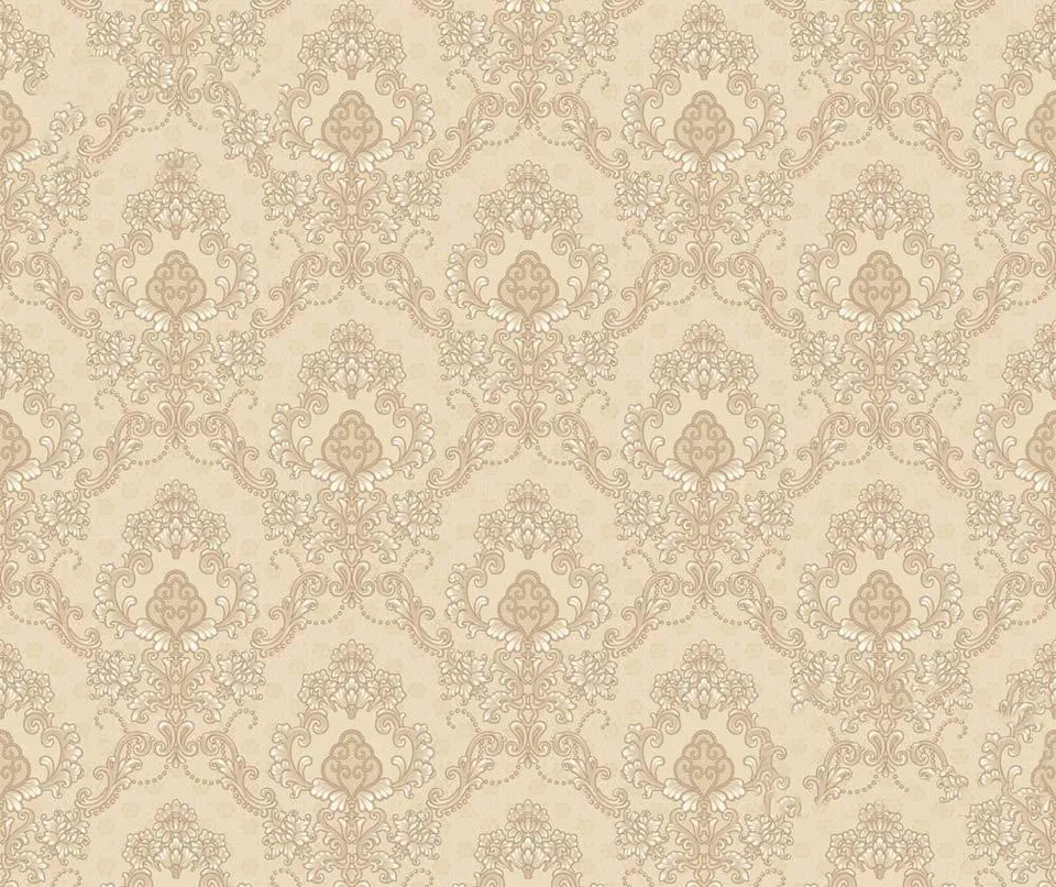 Mineheart Audley Damask Tapete Creme Damastmuster 53cm