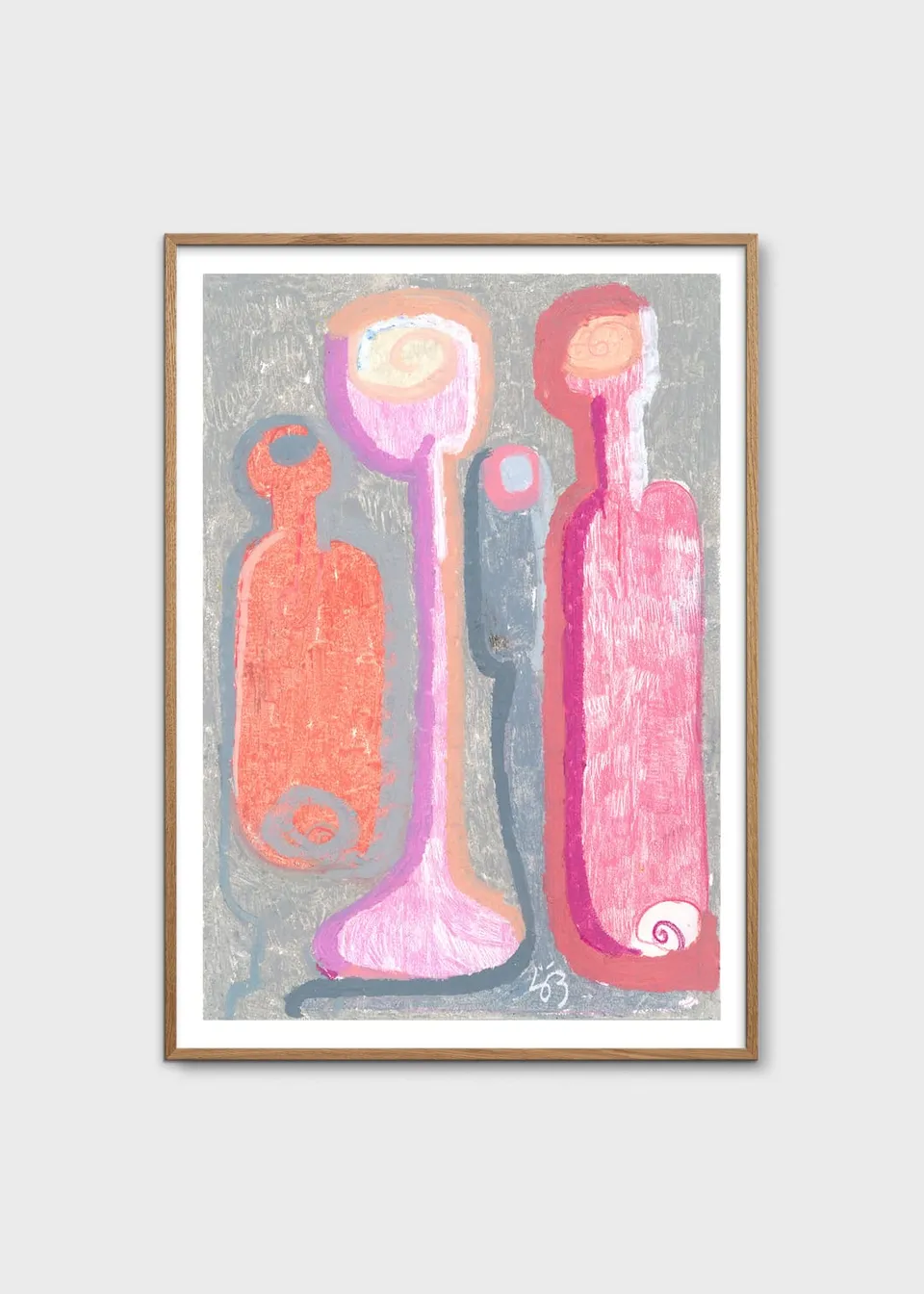 The Poster Club Art Prints Pink Tableware Poster A4 rosa