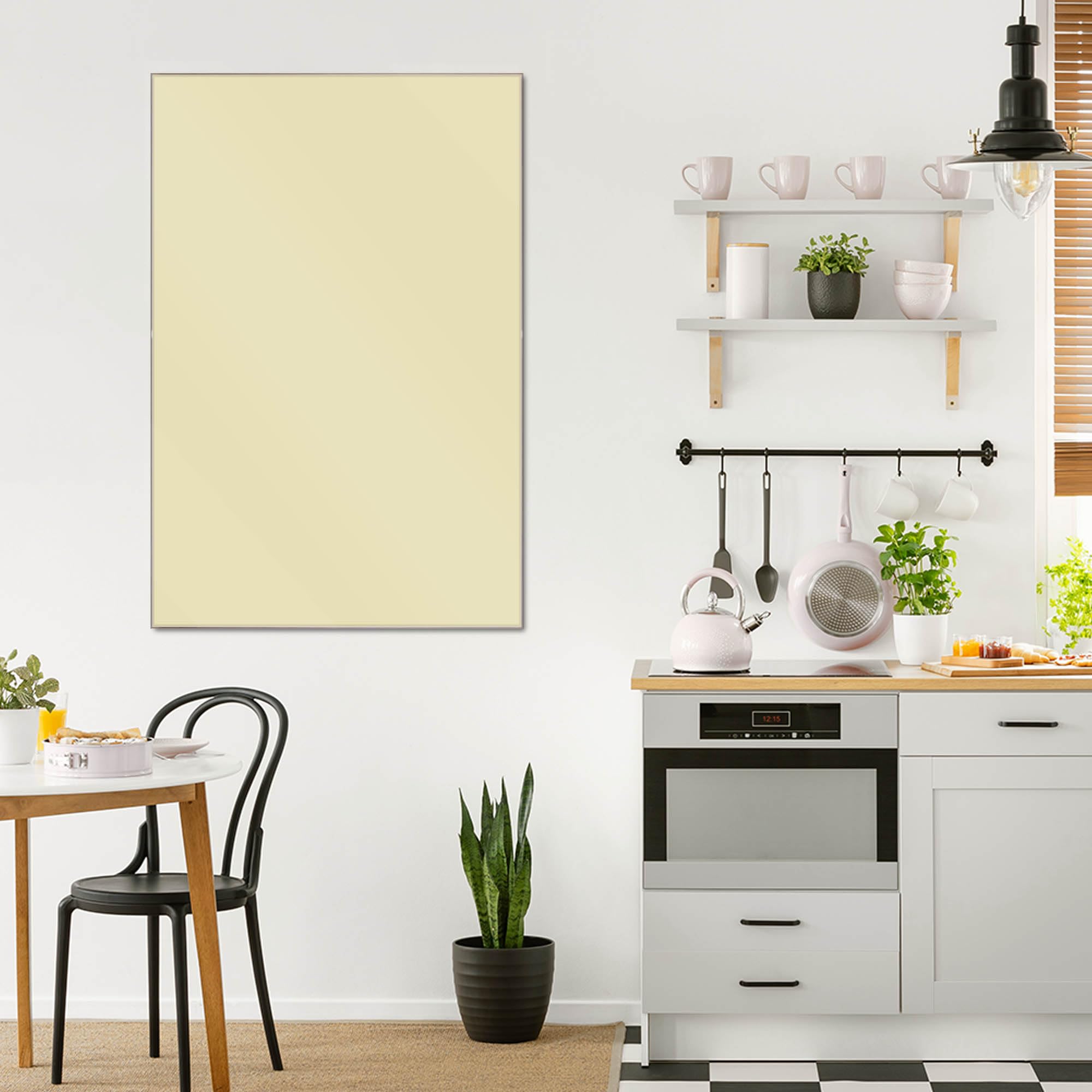 Banjado Magnettafel 90x60 cm Glas Magnettafel Beige beschreibbar