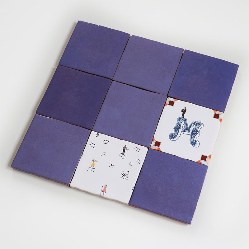 Storytiles Plain tiles Zellige Purple Fliese Sample 10x10 cm Lila