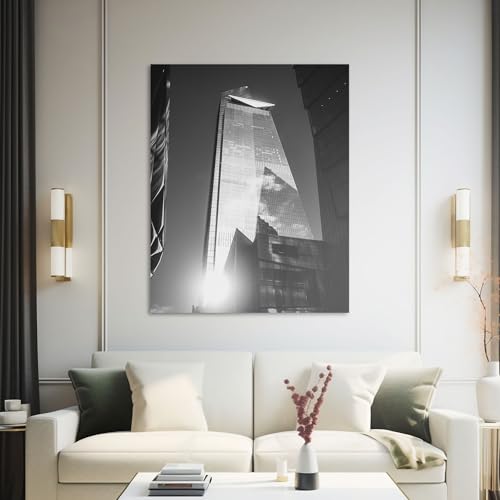 Hustling Sharks Hochhaus im harten Gegenlicht Wandbild 40x30