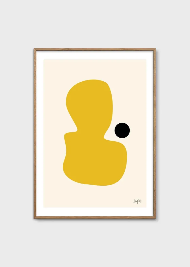 The Poster Club Yellow Stain Kunstdruck A4 gelb beige