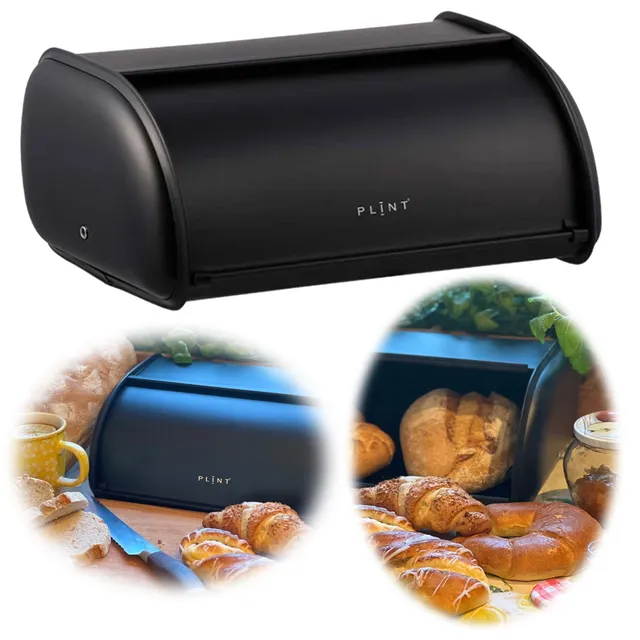 LS-LebenStil Küche & Haushalt Brotkasten Schwarz 34cm Metall