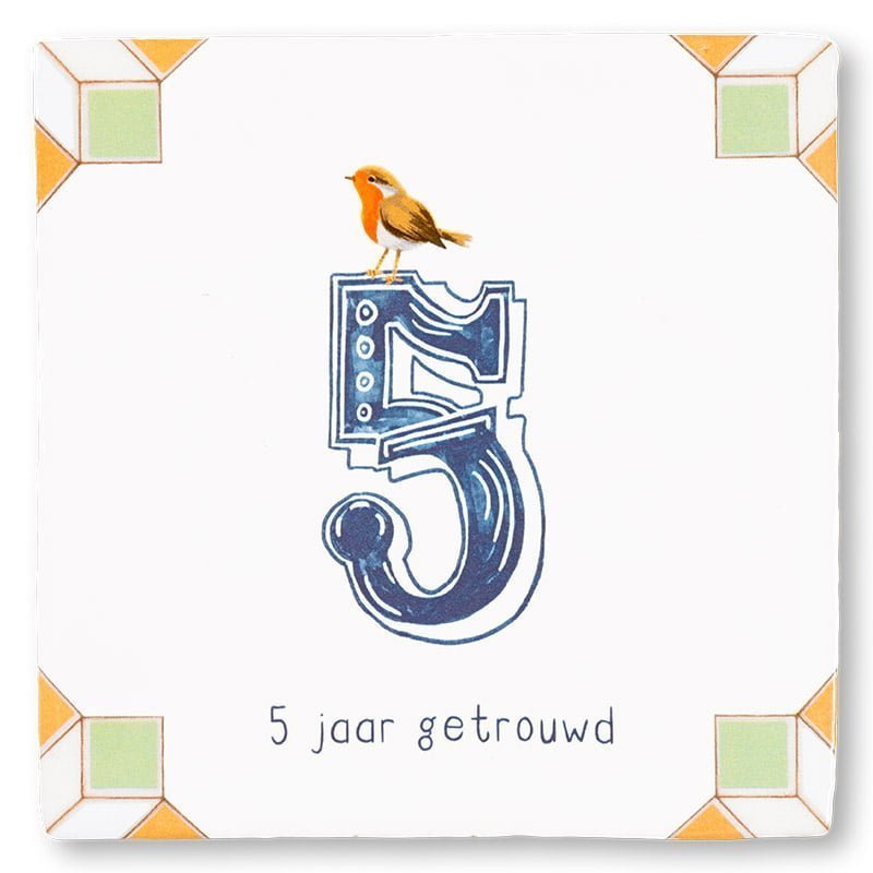 Storytiles Delft Blue Roodborstje Wandfliese 10x10 cm Jubiläum
