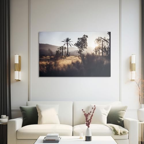 Hustling Sharks Wandbilder Palmenlandschaft Leinwand 40x30 Sonne