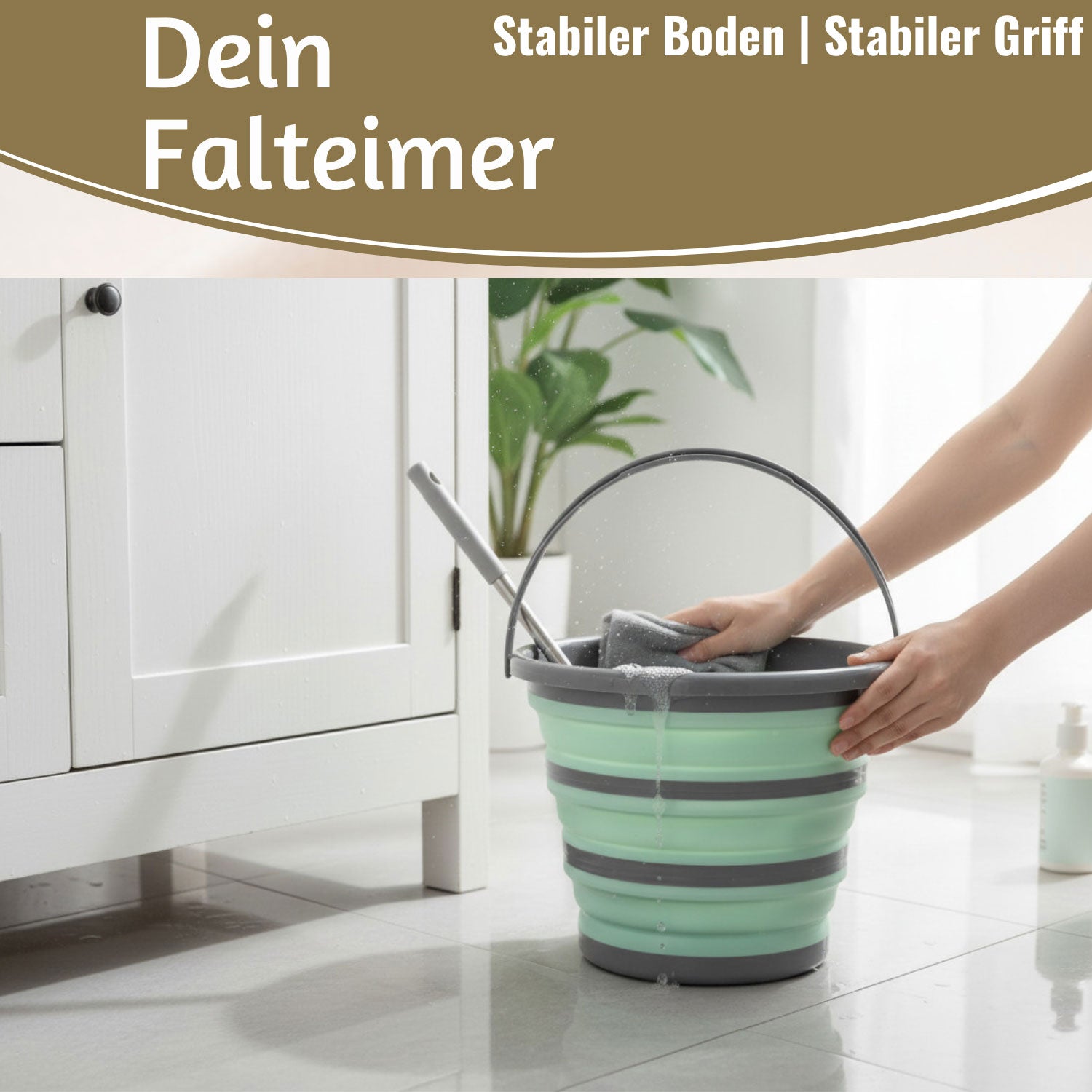 LS-LebenStil Flexibler Putzeimer 10L Faltbar 35x24cm Grün