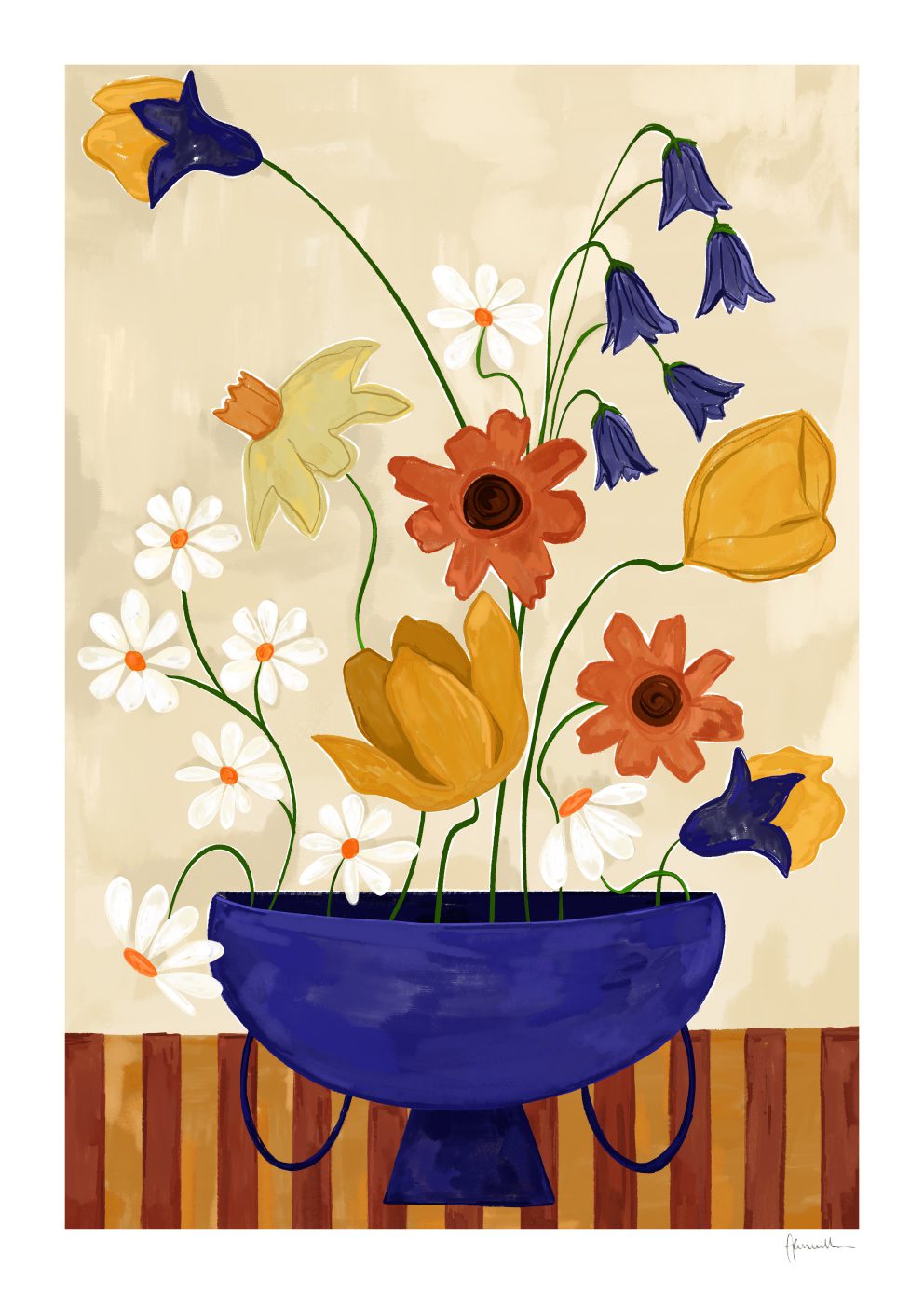 The Poster Club Art Prints Colourful Bunch Poster 30x40 Blau