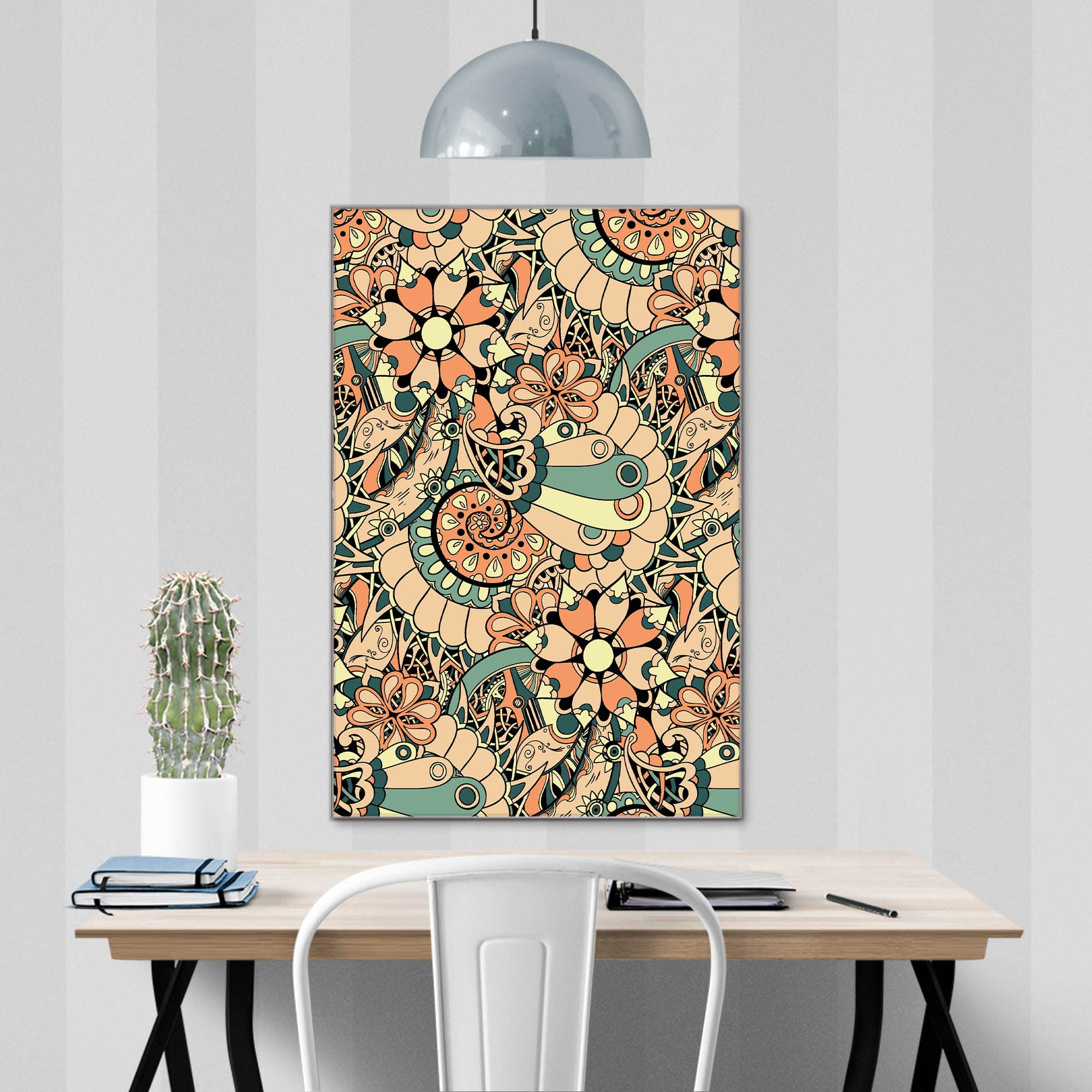 Banjado Magnettafel Vintage Flower 3 Glasboard 40x60 Blumen