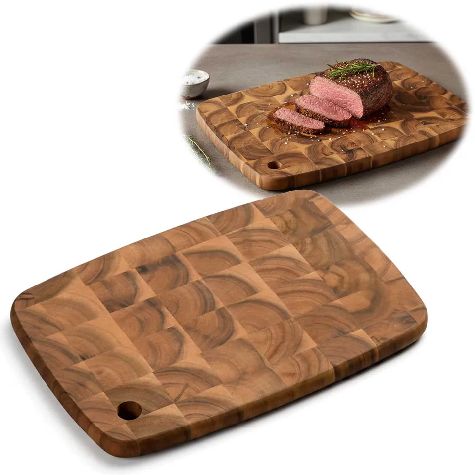LS-LebenStil Küche & Haushalt Schneidebrett Akazie 40cm Stirnholz