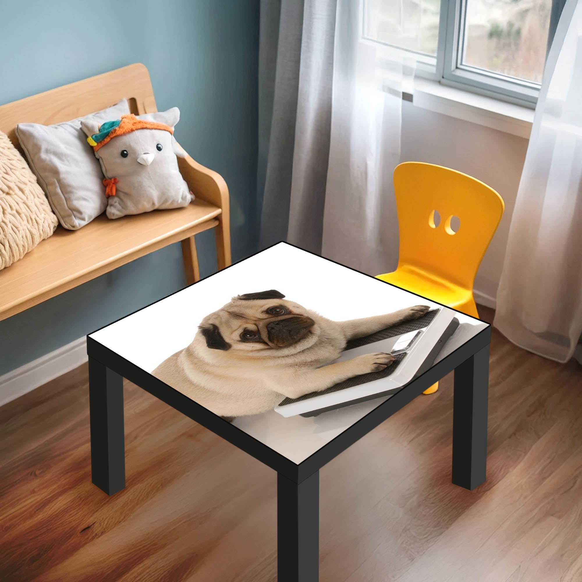Banjado Möbelfolie Mops Tischfolie 55x55 cm selbstklebend