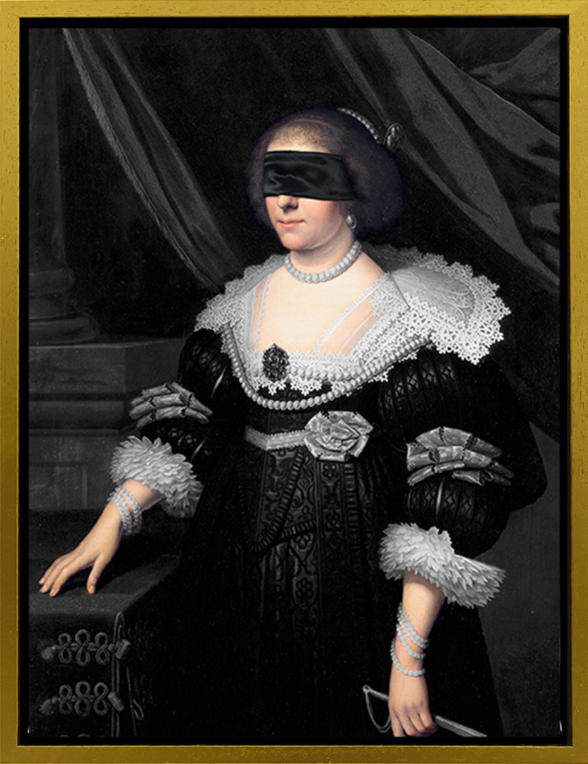 Mineheart Wall Art Blindfold 7 Leinwandbild 40x50cm Schwarz